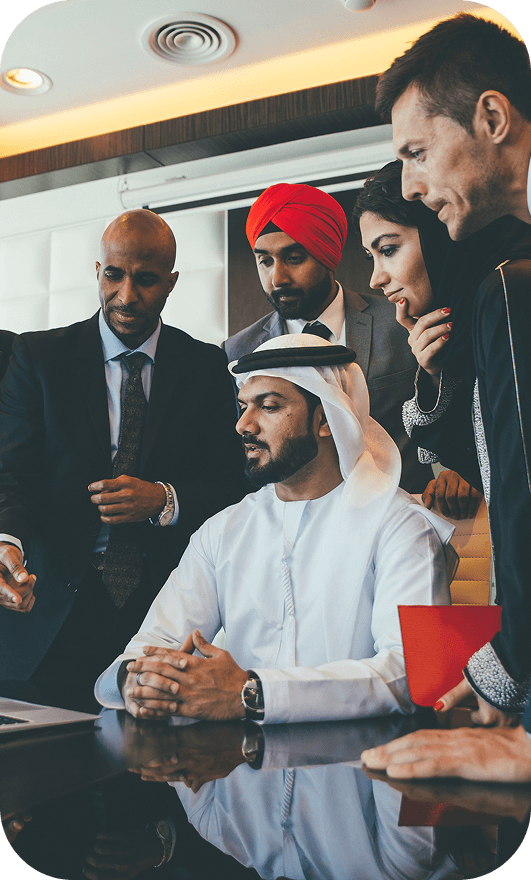 UAE team reviewing Zoho workflow